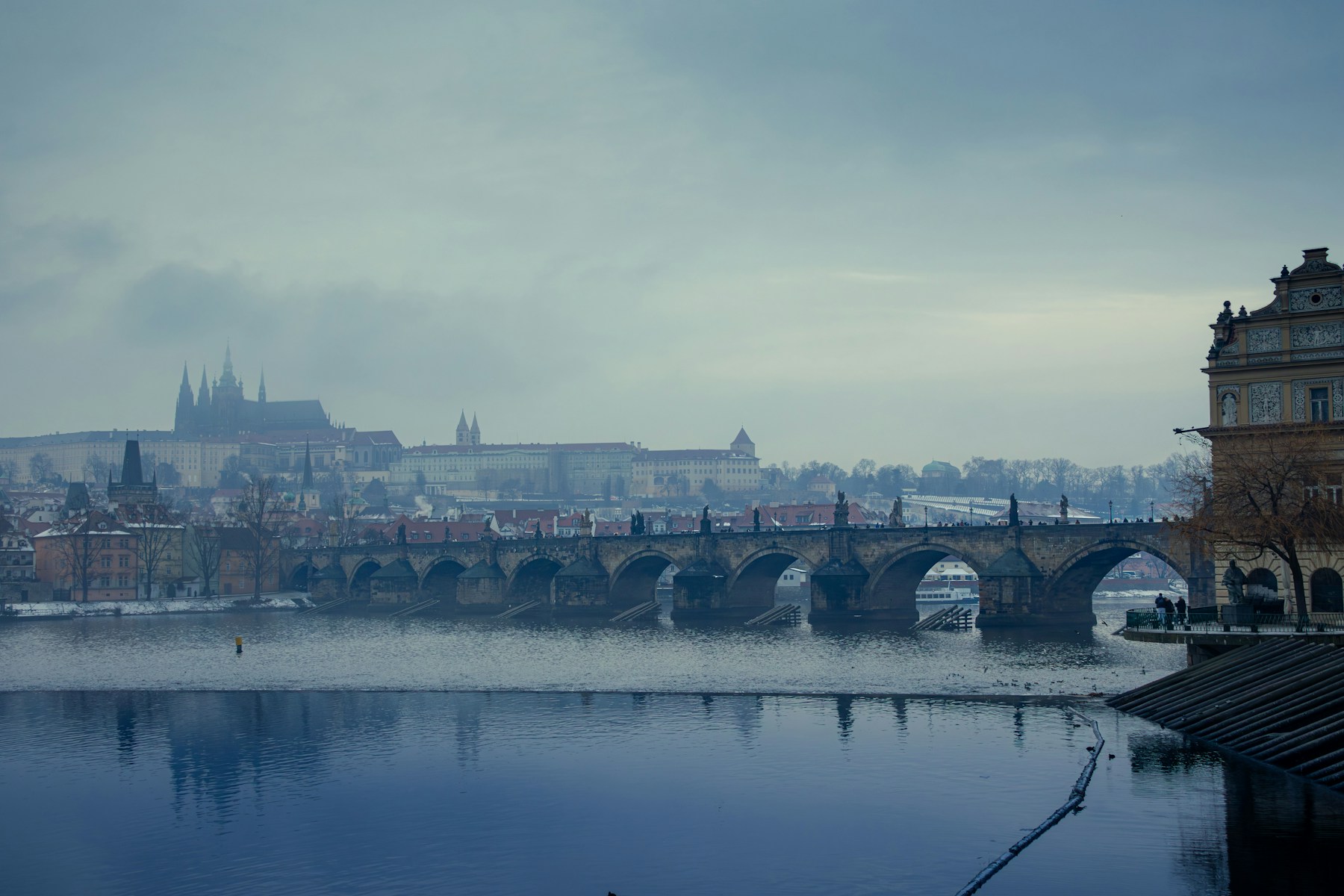 Charles Bridge over the Vltava River in Prague